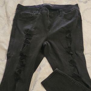 Black Distressed Women's Jeans